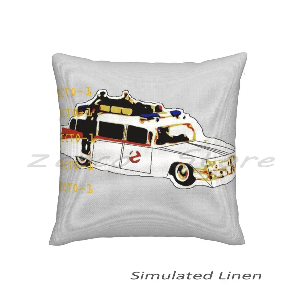 Ecto 1 vankúš Pitchcase Hrot vankúšik obalu bavlnené ľanové plyšové pompom ghostbusters ecto 1 filmový film film TV GEEK CAR
