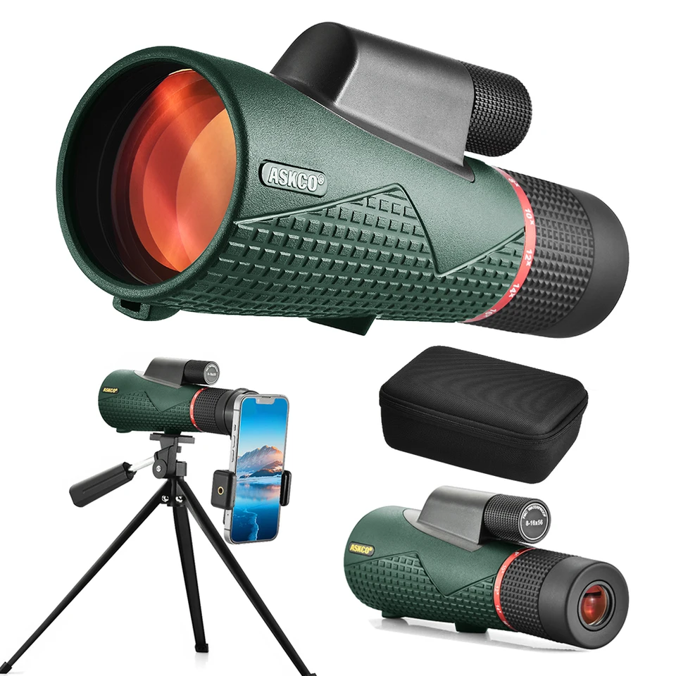 ED Glass 8-16x56 Zoom Monokulárny ďalekohľad pre dospelých Vysoká energia s ďalekohľadom BAK4 Prism pre vtáky na sledovanie vtákov cestovanie po love