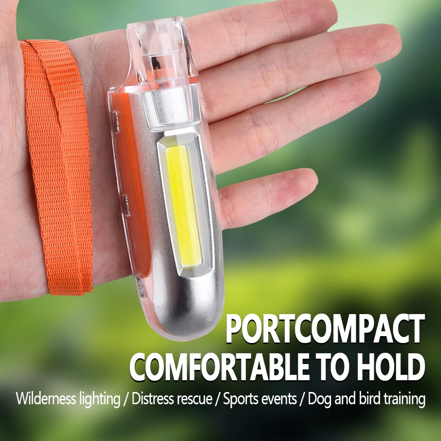 EDC Výkonný píšťalka Light USB Nabíjateľná kľúča LED reťaz LED baterka 3-stupňová úvaha Núdzová pochodeň pre výcvik vtákov pre psov