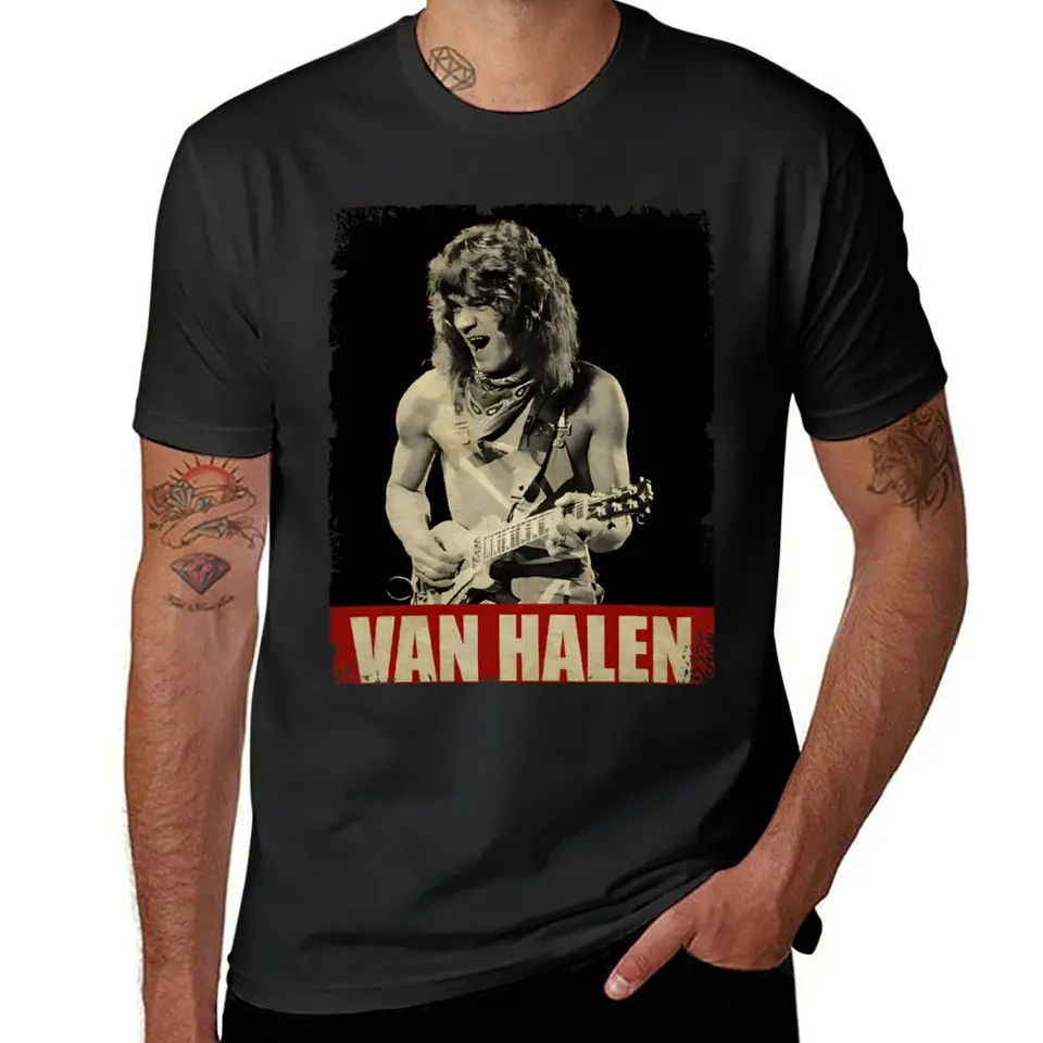 Eddie Van Halen - Tričko retro štýlu Vintage Clothes Kawaii oblečenie hippie prevýšené pánske košele vintage t tričká