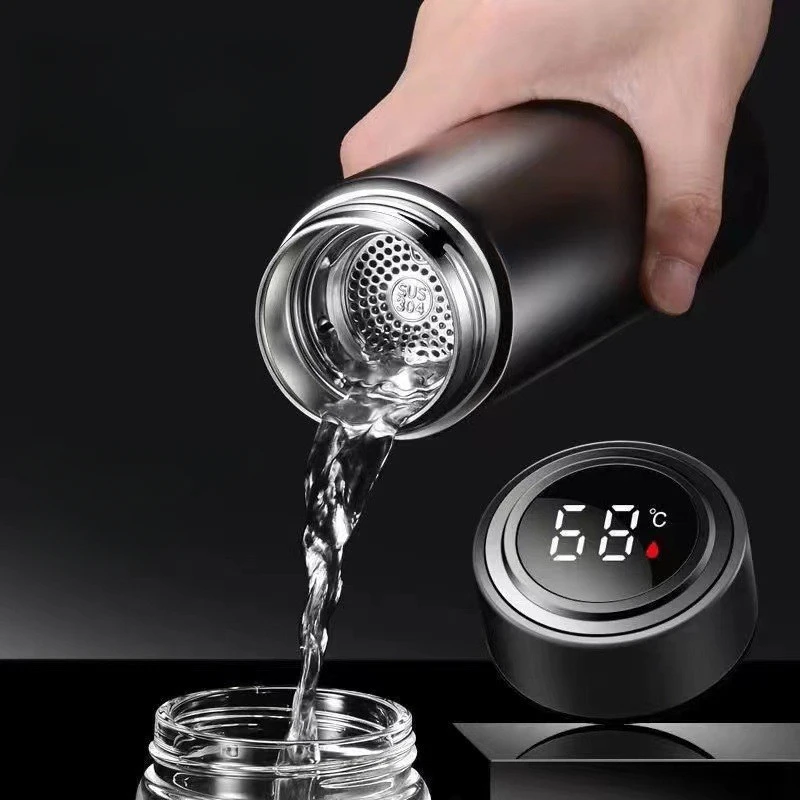 Edelstahl Smart Wasser Flasche Leck Beweis Doppelwandige Halten Getränk Heiß a Kalt LCD Temperatur Display Termos fľaše