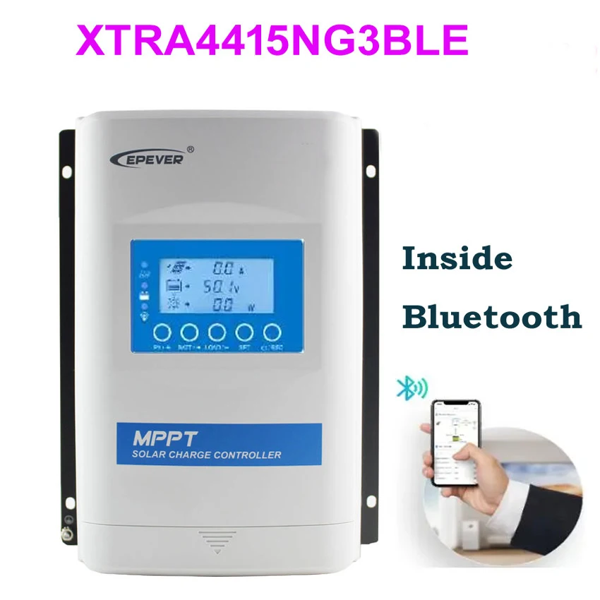 Edever nový XTRA4415NG3BLE 40A 48V MPPT Solar Controller s funkciou Bluetooth 12V 24V 36V 48V 40Amp MPPT solárna nabíjačka