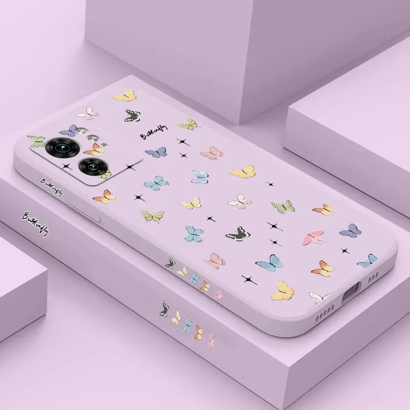 EDGE40 Svetlo Butterflys Silikónový puzdro pre Motorola Moto Edge 40neo 40 EdgePlus E22 E22I E6S E7 E7Plus E12 E20 E20