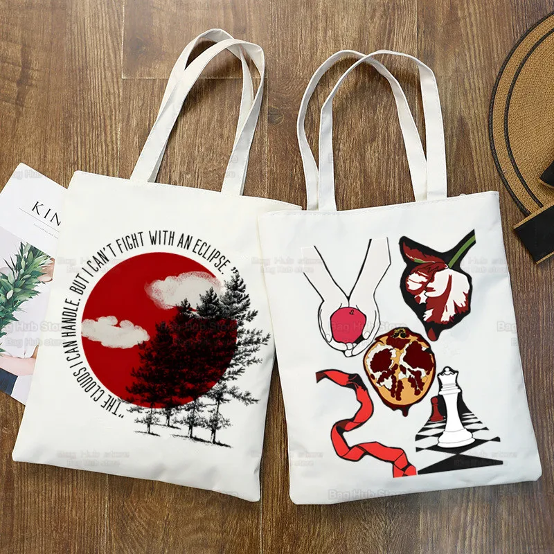 Edward Cullen Bella Twilight Robert Pattinson Canvas Bag Neformálne veľké ručné tašky Ženy nakupovanie kabelky veľká kapacita