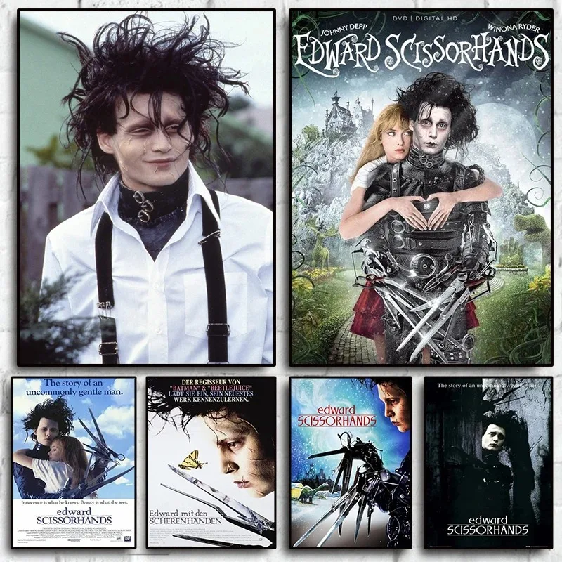 Edward Scissorhands Plagáty klasický film HD Hviezda nástenné umenie Canvas maľba dekorácia barbar shop room domáca dekorácia nástenná maľba