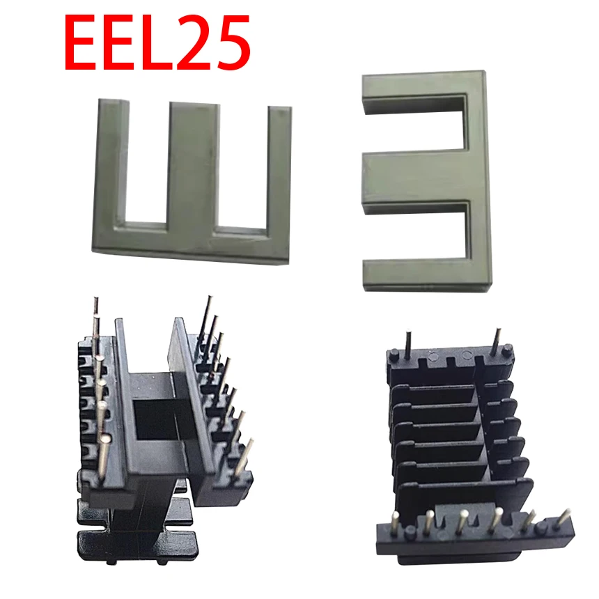 EEL25 2+6 kolíkov 8p Mn-Zn PC40 Vertikálne horizontálne vysokofrekvenčné transformátor Ferrit Magnetic Core Coil Bakelite Bývalá cievka