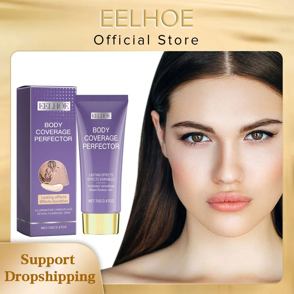 Eelhoe Body Tattoo Concealer Foundations Makeup Cosmetics Pretrvávajúca krycia odstraňovanie pehy Nepremokavé nadácia Plné pokrytie 70 g