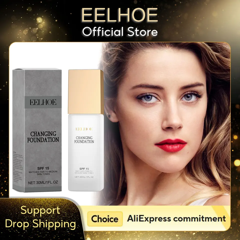 Eelhoe Color Color Foundation SPF 15 Ochrana pred slnkom vodotesný olej Ovládanie Ovládanie farby Zmiernenie Zrelú kožnú základňu