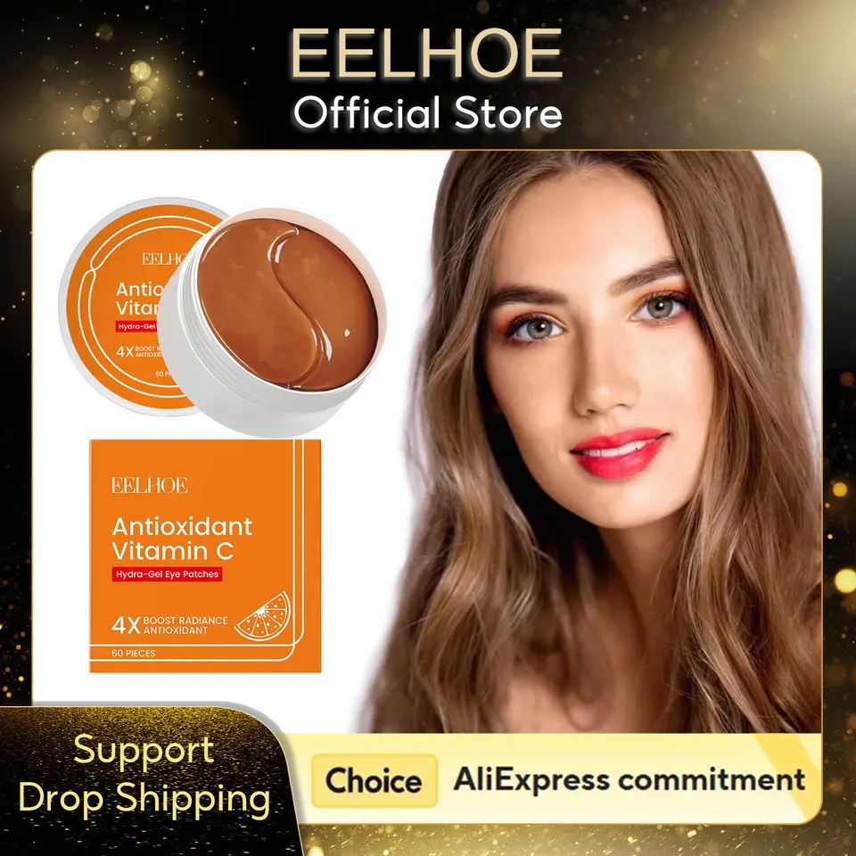 Eelhoe vitamín C gélové očné škvrny pod očami extrakt z kávy pre tmavé kruhy Odstráňte očné vrecká kolagénové očné škvrny z tašiek