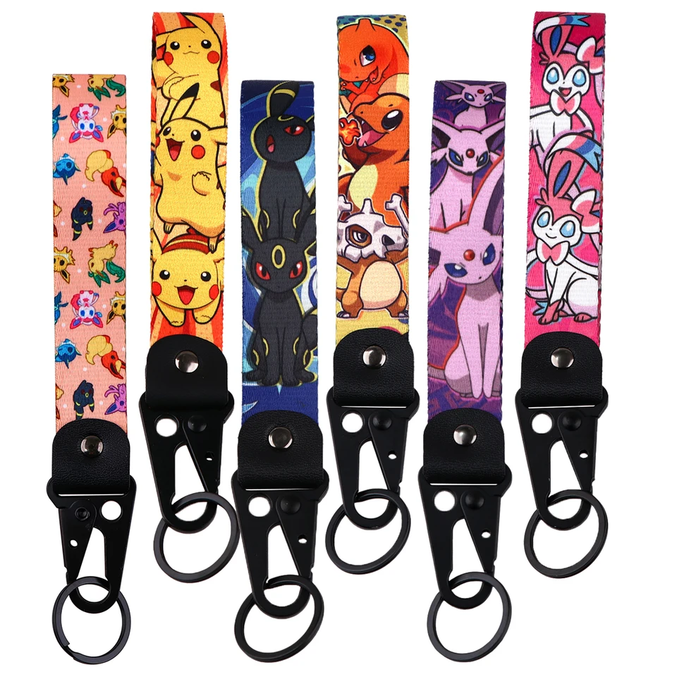 Eevee roztomilý anime rodinný kľúče pre autá Motocykle Lanyard Keys Držiteľ Kľúč prívesku módne šperky kľúče prívesok darček