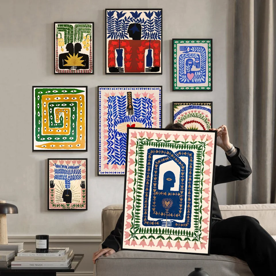 Egypt farebný abstraktný tiger a leopard klasické vintage plagáty HD Kvalitné nástenné umenie retro plagáty pre domácu izbu Decor Decor