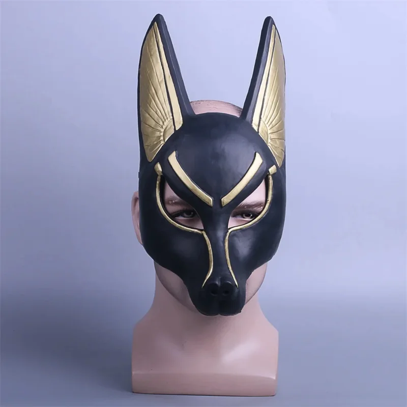Egyptský Anubis cosplay tvárová maska ​​pvc canis spp vlk hlava zviera maškaráda maškaráda rekvizity halloween luxusné šaty loptička