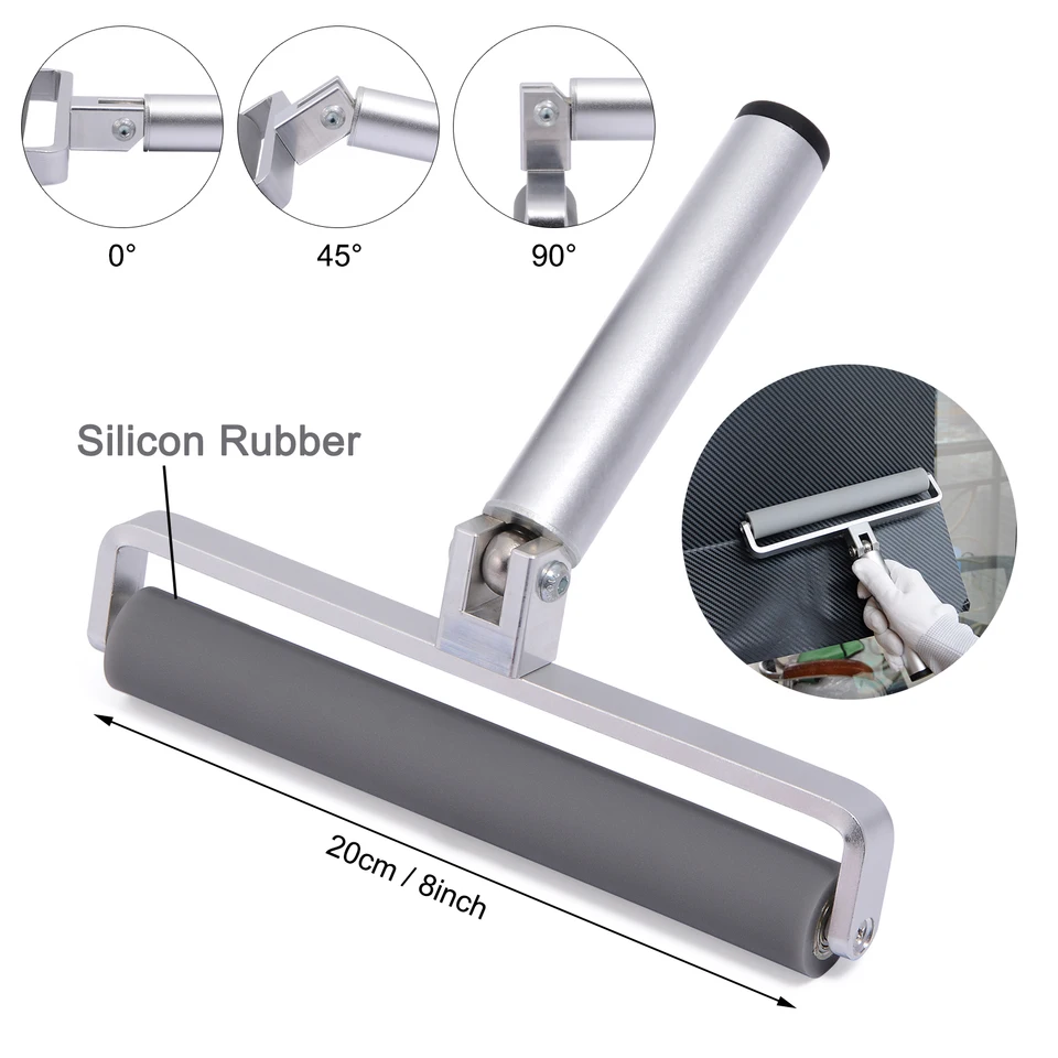 Ehdis 8 -palcové uhlíkové vlákno balenie valca Squeegee Silikon Window Tint Vinyl Film Glass Scratula Spatta