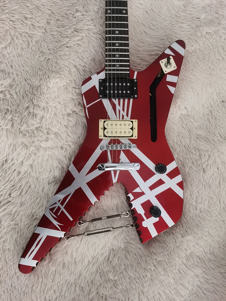 EHLIKA Kvalitná elektrická gitara v tvare žralokov, vrúbkovaná elektrická gitara, predné a zadné vedenia, na sklade, rýchly shi