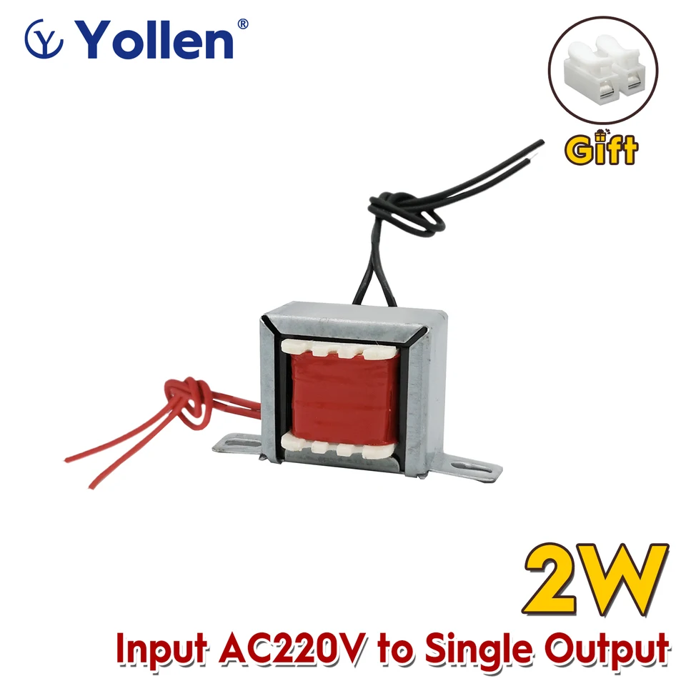 EI výkonný transformátor 2VA Vstupné napätie AC220V na jedno výstupné napätie AC6V/9V/12V/15V/18V/24V36V/48V/110V voľba 2WIRES 2WATT