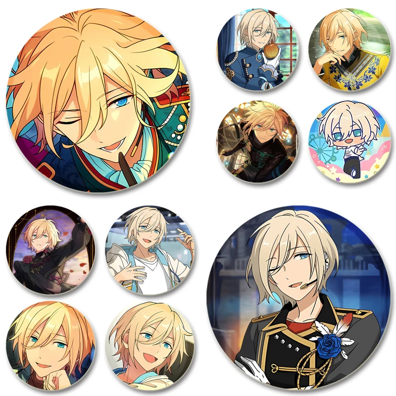 Eichi Tenshouin Brošes Ensemble Stars Game Badge Ručne vyrobený cosplay roztomilé smaltované kolíky pre oblečenie batohové šperky