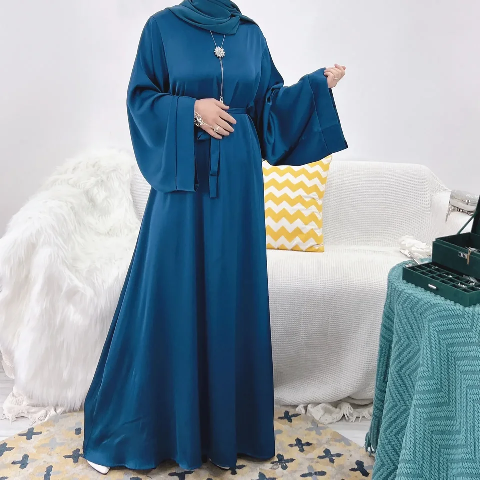 Eid Casual Abayas for Women Vestido Longo Feminino Plain moslimské šaty moslimské abaya Dubai Ramadan Islamské šaty skromné ​​oblečenie kaftan