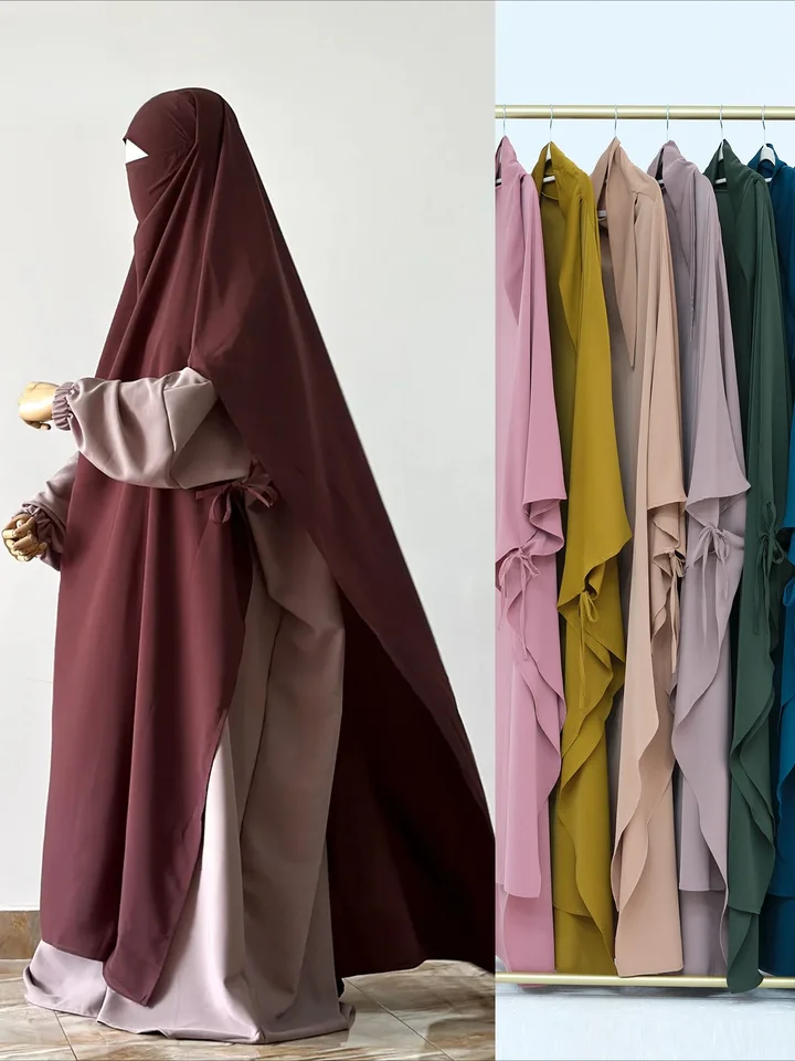 Eid moslimské ženy Khimar Hidžab Islamský dubaj Pasné farby šatky Turban Arabské dámy modlitba čelenky Ramadan Long šatky 2025