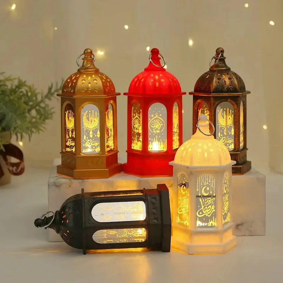 Eid Mubarak LED LED LAMP ORNAMENT ORNAMENT ISLAM Moslimská párty DECOND Supplies Ramadan Wind Lantern Eid Decorácie pre darček domácich večierkov