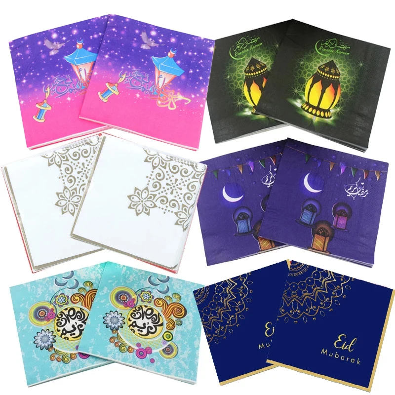 Eid Mubarak Ramadan Decoration Paper Paper Strlien moslim Eid al-Fitr Hajj Supplies Ramadan kareem papierové tkanivo tváre