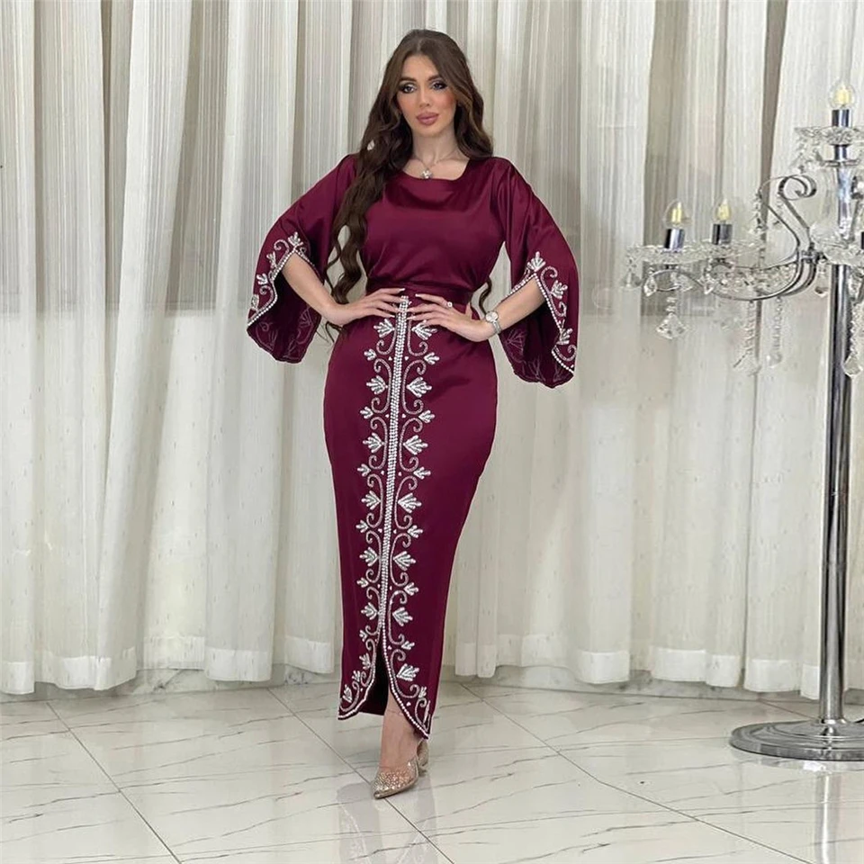 Eid Party Maroko večerné šaty elegantné pre ženy moslimský ramadán Abaya Dubai Diamond Kaftan Robe vestidos morčacie šaty jalabiya
