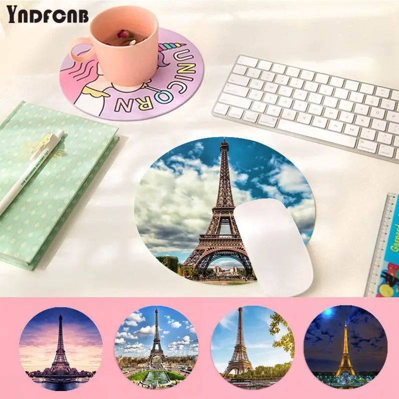 Eiffel Tower Anti-Slip Round Cabinet Gaming NAPOHOP Computer Desk Office Notbook Mouse Pad Mouse Mouse Mater Office Deskory Accessories
