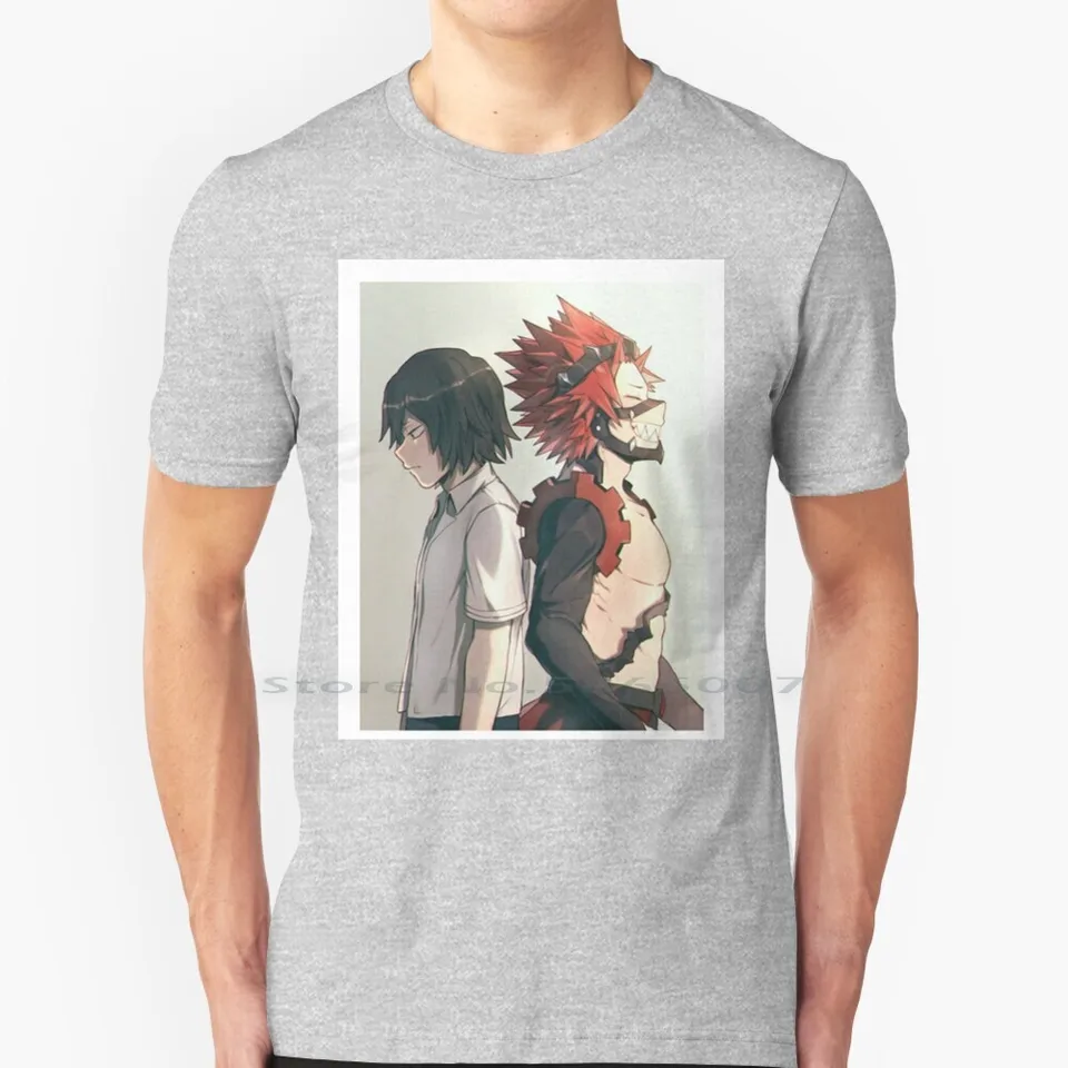 Eijiro Kirishima / Red Riot 100% bavlnené tričko Mohol by boku Heroe moja akademická obec Smash Bakugo Midorya Izuku DeKu Villan Bones