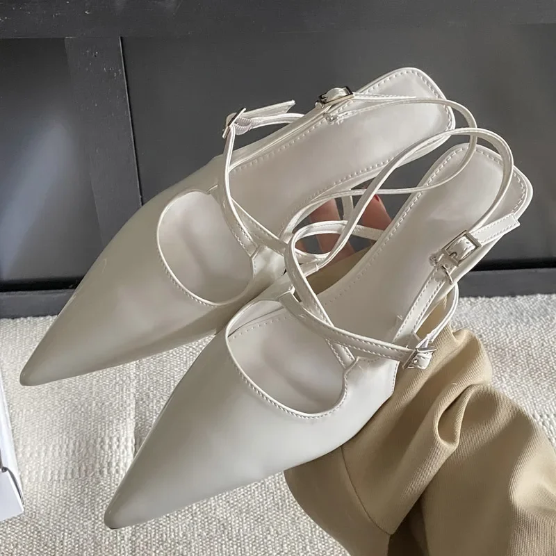 EILILKEN NOVÉ MODE PREHODNÉ Nízke podpätky Dámske čerpadlá Elegantné špicaté špicaté spútané remienky Party Mule topánky Zapatillas de Mujer