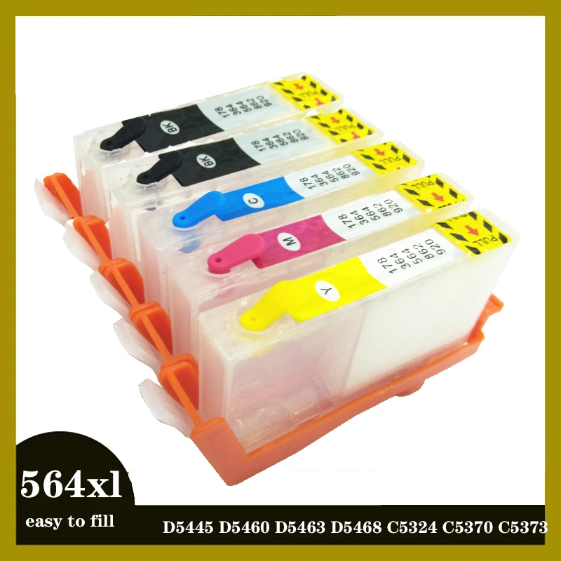 Einkshop HP564XL Repiilble Ink Cabtridge pre HP 564 XL Photosmart D5445 D5460 D5463 D5468 C5324 C5370 C5373 C309A B10A B110A