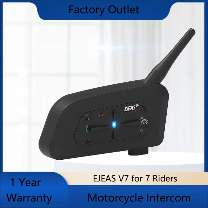 EJEAS 1/2PCS V7 Helma Headset Bluetooth Moto Intercom Skiing Walkie Talkie Motorcycle Interphone pre 7 jazdcov