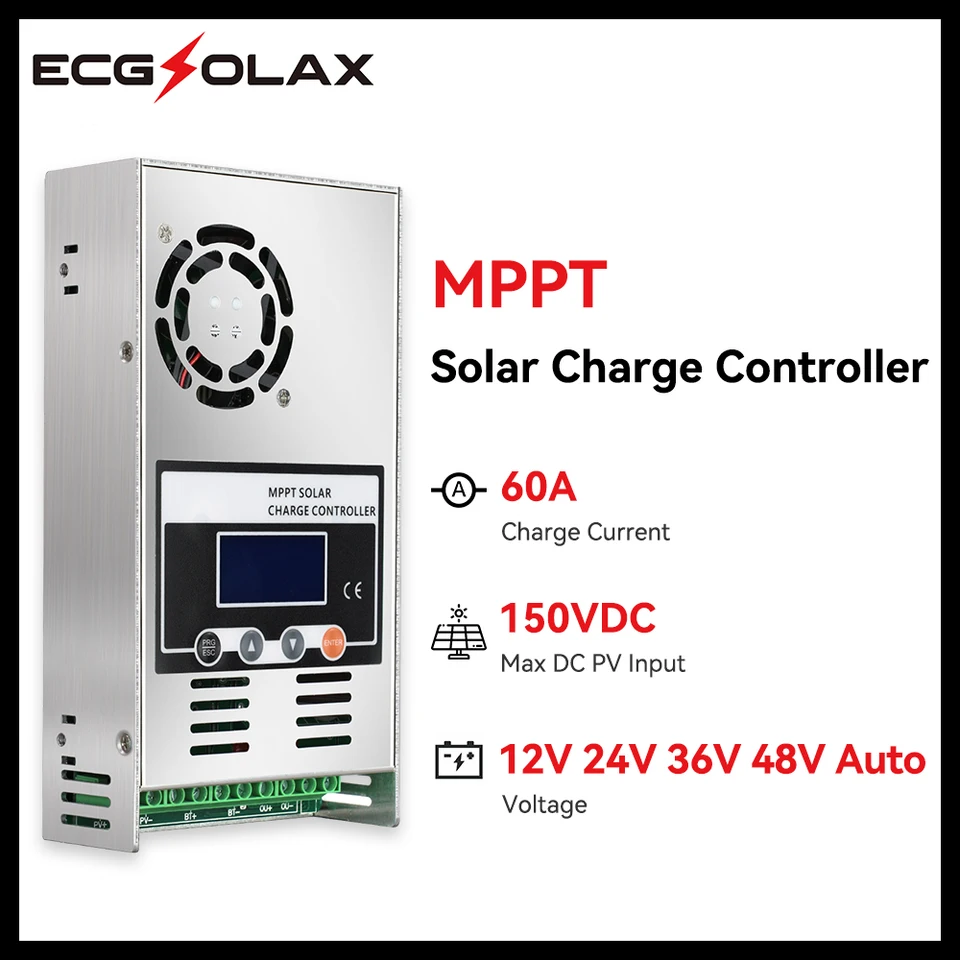 EKGSOLAX 60A MPPT solárny regulátor 12V 24V 36V 48V Automatický solárny panel