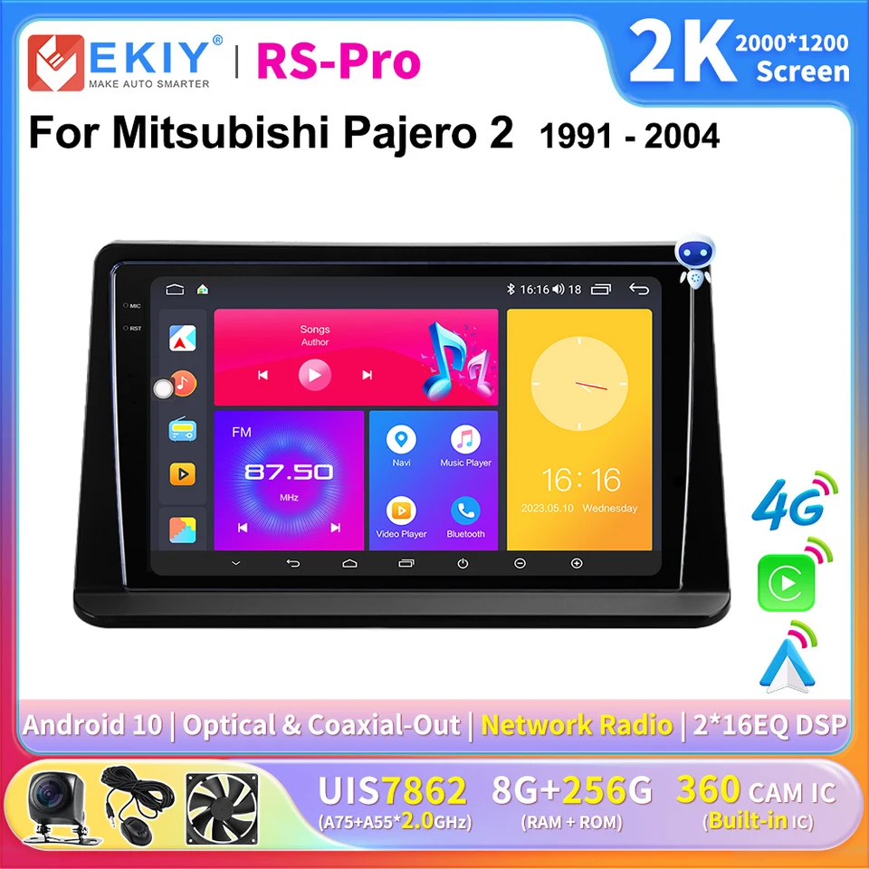 EKIY 2K SCRON Android Stereo pre Mitsubishi Pajero 2 V30 V40 V20 1991 - 2004 Navigácia CarPlay Autoradio Multimedia Head Unit