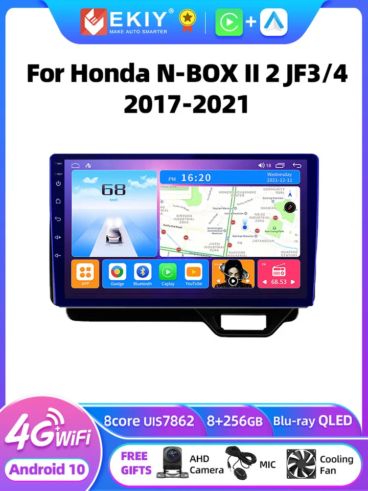 Ekiy T7 Android pre Honda N-Box II 2 JF3/4 2017-2021 Automobilové rádio Multimediálne video prehrávač stereo navigačné GPS č. 2DIN AI Voice