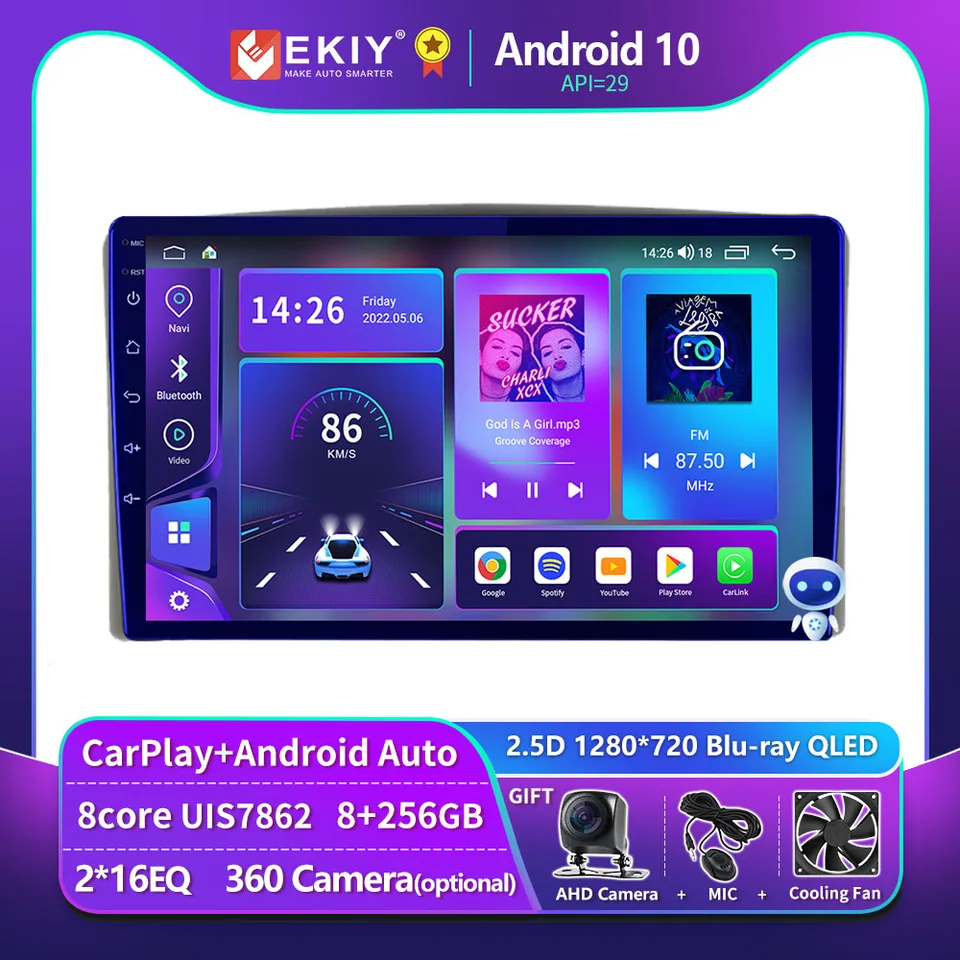 Ekiy T900 Android Radio pre Toyota Land Cruiser 90 1998 - 2002 multimediálny hráč GPS navigácia DSP Stereo CarPlay č. 2 DVD DVD