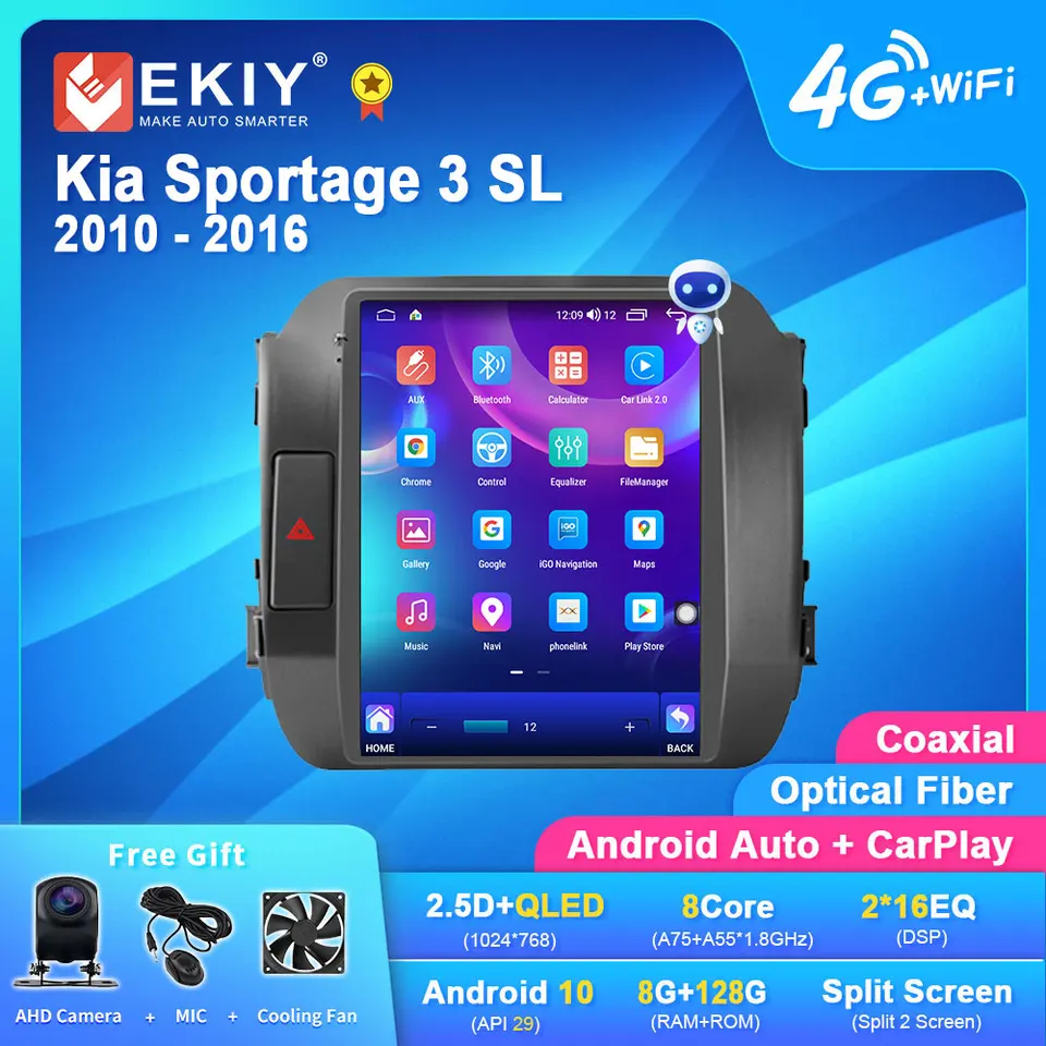 Ekiy TT7 pre Kia Sportage 3 SL 2010 - 2016 pre obrazovku Tesla Screen Car Radio Multimedia Video Player Navigation GPS Android DVD