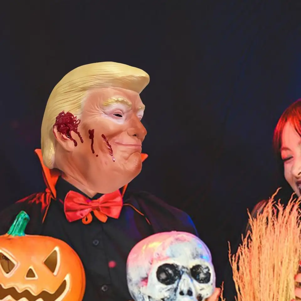 Ekologická gumová latexová maska ​​realistická latexová tvár vankúš realistická Trump tvár vankúš pre dospelých Halloween na večierok