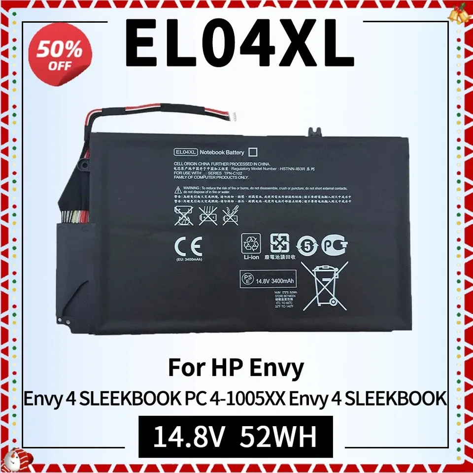 EL04 EL04XL ELO4XL batéria pre HP Envy 4-1000 TPN-C102 HSTNN-IB3R 681879-1C1 681949-001 HSTNN-UB3R 681879-171 681879-541