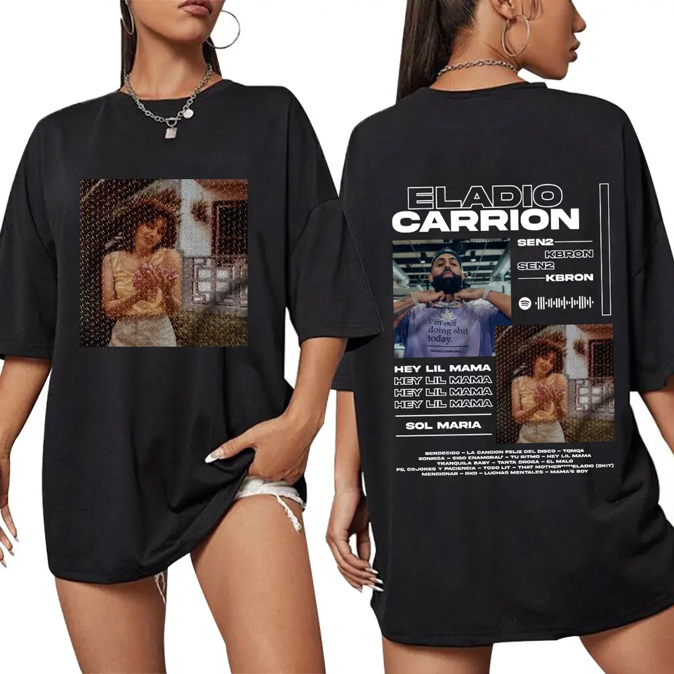 Eladio Carrion Sol Maria Album Merch Tričko Men Men Dámske oblečenie Tričká s krátkym rukávom Cotton Casual T-Shirts Harajuku Streetwear