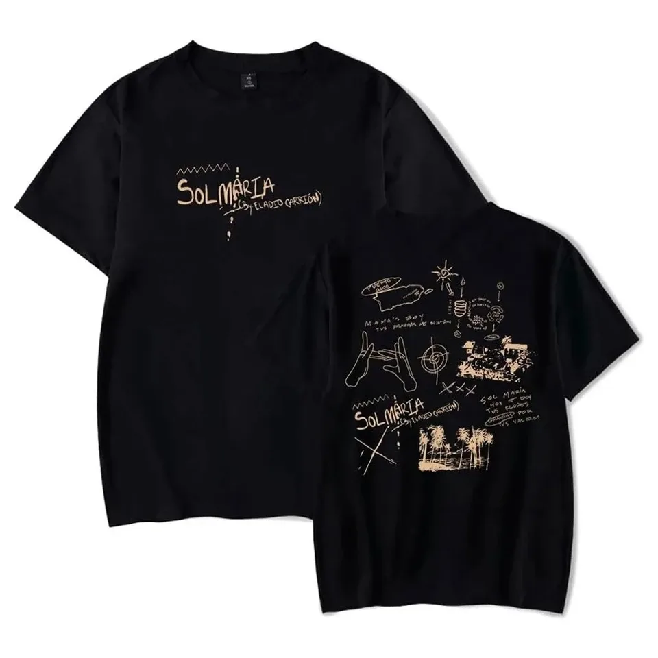 Eladio Carrion Sol Maria Merch Rapper Tour Tout Trit Tričko Men Men Dámske celé tričko s krátkym rukávom tričko Streetwear Tops