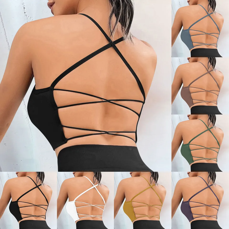 Elastická podprsenka pre ženy Pohomo Push Up Brassiere Priedušná joga bežecká braleta beznádejná spodná bielizeň