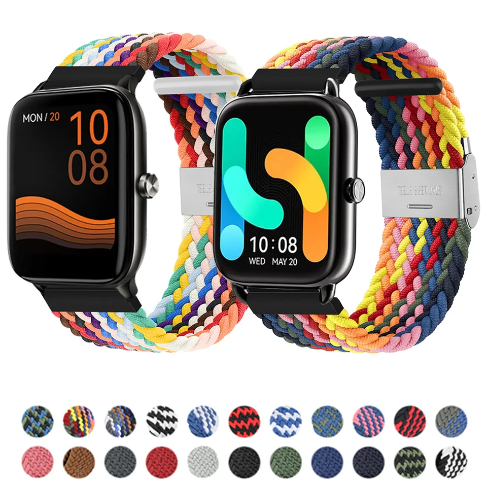 Elastický opletený popruh pre pásmo Xiaomi Haylou GST RT2 Nylon nastaviteľný náramok pre Haylou RS4 plus RT2 LS10/LS02/RT/LS05S/RS3