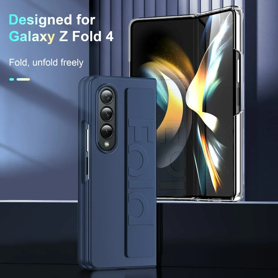 Elastický remienok na zápästie integrovaný puzdro Flip Phone pre Samsung Galaxy Z Fold6 Fold5 Fold4 Fold4 Pase Drop-rezistentný ochranný kryt