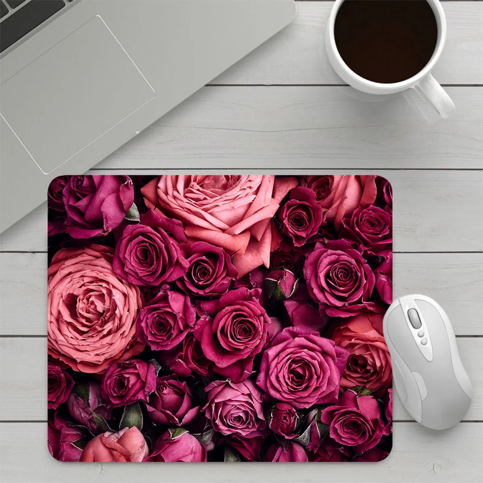 Elegantná ružová fialová pivonka kvetina malá herná myš podložka počítačový počítač MousePad PC PC Gamer Mouse Mouse Rat pre notebook Office Keyboard Rat Desk Desk Pad
