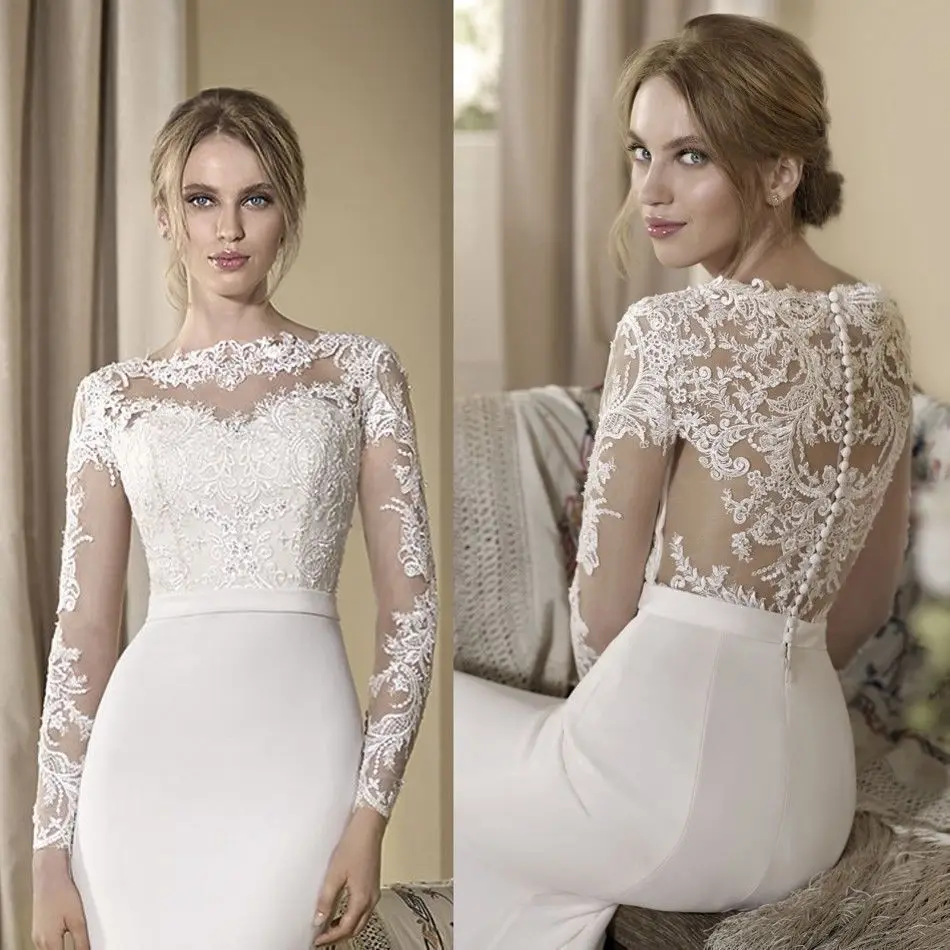Elegantná svadba pre šaty bundy biele/slonoviny s dlhým rukávom Svadobné obaly boleros šál na mieru vyrobené doplnky bunda