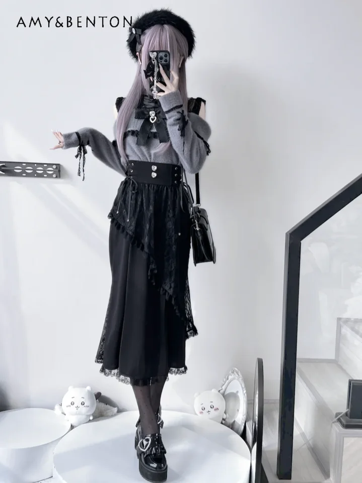 Elegantná séria baní hromadne vyrábaná lolita rybárska sukňa japonský štýl sladký roztomilý čipk