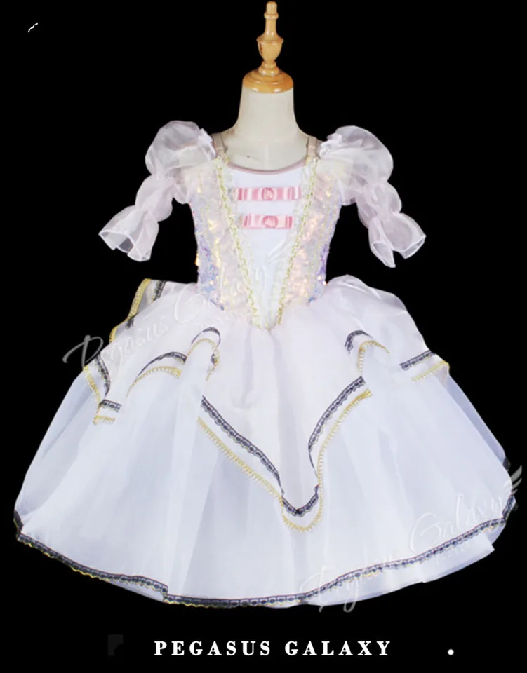 Elegantné baletné labuť tanečné sukne deti biely luxusný balet tutu šaty dievčatá Vysoko kvalitné štandardné baletné tanečné sukne