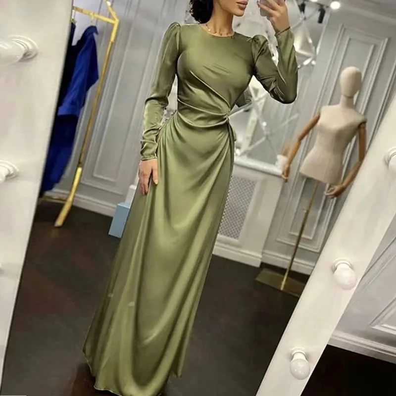 Elegantné dámske telescon Party šaty leto s dlhým rukávom Slim Fit Sundress femme rúcho masívne okrúhle dámske dám