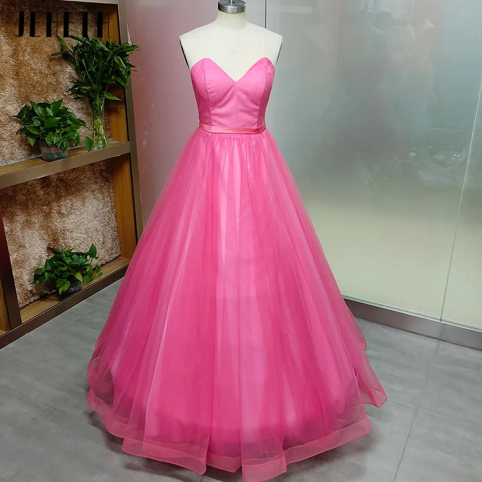 Elegantné jednoduché šaty quinceanera, šaty bez ramienok na plesové večierky šaty dĺžky dĺžky ružové ružové Vestidos de 15 quinceañera