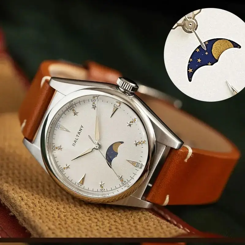 Elegantné kremeňové mesačné náramky náramok 6p24 pohyb Ipg Bezel Koža Applied Hour Markery vytáčajte 100m unisex šaty hodinky