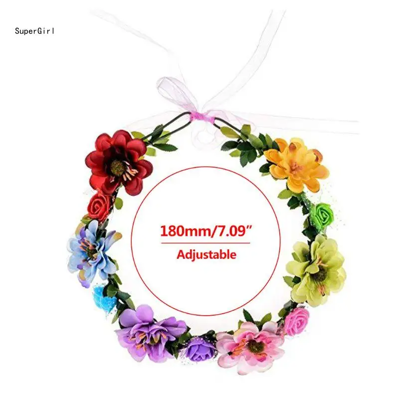 Elegantné kvetinové čelenka pre hlavu Vetry Festival Boho DeCors pre vonkajšie svadobné družičky ples